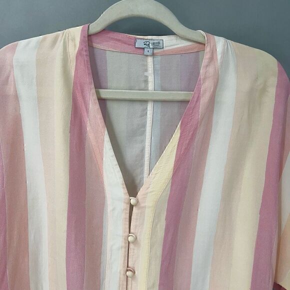 $168 Rails Striped Blouse Womens Small Coastal Chic Beachy Soft Girl Old Money - Picture 9 of 11